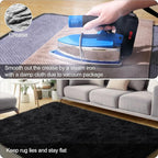qulint Black Rug for Living Room, 10x14 Area Rug for Bedroom Soft Fluffy Large - Image 6