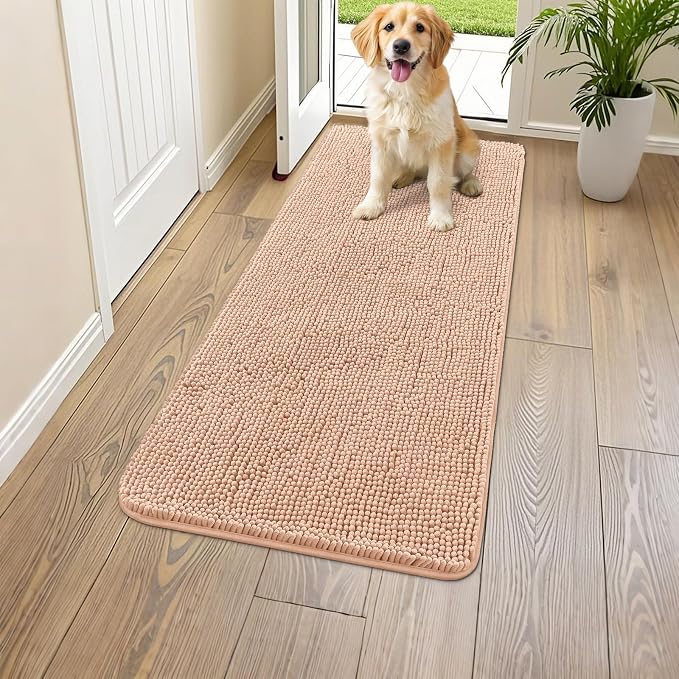 Smiry Dog Door Mat for Muddy Paws 47x24, Absorbent Dirt Trapper, Non-Slip by Smiry
