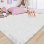 8x10 Area Rug for Living Room, Soft White Fluffy Rug for Bedroom Large Shaggy - Image 8