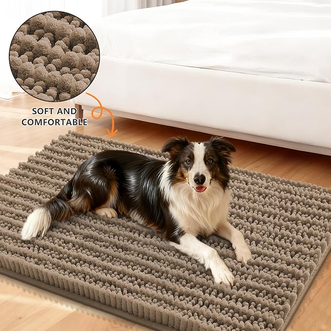 Smiry Dog Door Mat for Muddy Paws 71x46, Absorbent Dirt Trapper, Non-Slip - Image 2