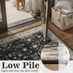 DCX Black Boho 5x7 Area Rugs, Machine Washable Non Slip Geometric Floral Rug - Image 5