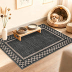 Small Area Rug 2x3 Modern Checkered Entry Rug Solid Color Scalloped Kitchen by GarveeHome