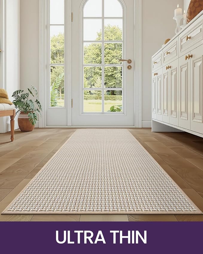 DEXI Hallway Runner Rug 2'4"x8', Non Slip Rubber Backed Runners Carpet - Image 3
