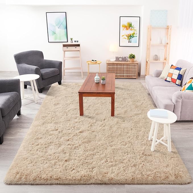 Chicrug Soft Area Rugs for Bedroom Living Room Plush Fluffy Rug 4x6 Feet - Image 5