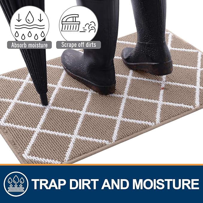 Finchitty Indoor Door Mat, Dirt Resistant and Absorbent, Low-Profile, Washable - Image 2