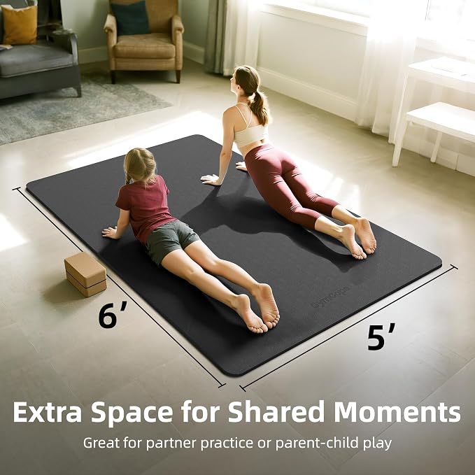 Extra Large Yoga Mat – 72"x48" or 78"x57", 1/4"–1/2" Thick Mat - Image 3