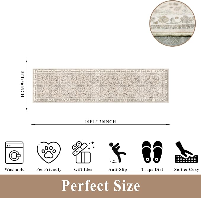 3x12 ft Long Kitchen Runner Rug - Image 2