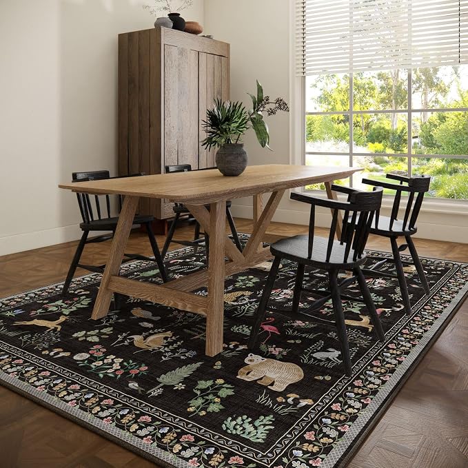 6x9 Area Rugs for Living Room: Washable Rug Vintage Rugs Stain Resistant Non - Image 6