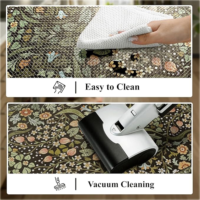 Collive Kitchen Floor Mat Cushioned Anti Fatigue, Boho Floral Desk Mats Non - Image 5
