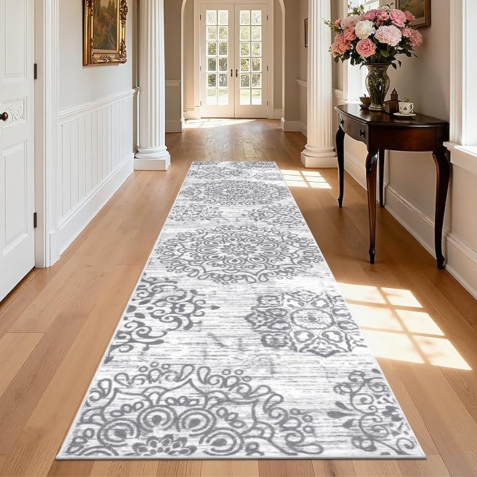 HEBE Hallway Runner Rug 3'x14' Washable Vintage Distressed Area Rugs Non Slip - Image 7