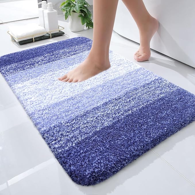 OLANLY Small Bathroom Rugs Mat 24x16, Extra Soft Absorbent Microfiber Bath Rugs by OLANLY