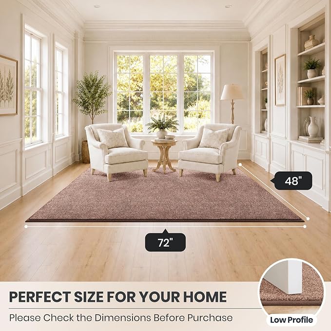 PURRUGS Easy Care Area Rug 4ft x 6ft, Non-Slip Machine Washable Entryway Rug - Image 8