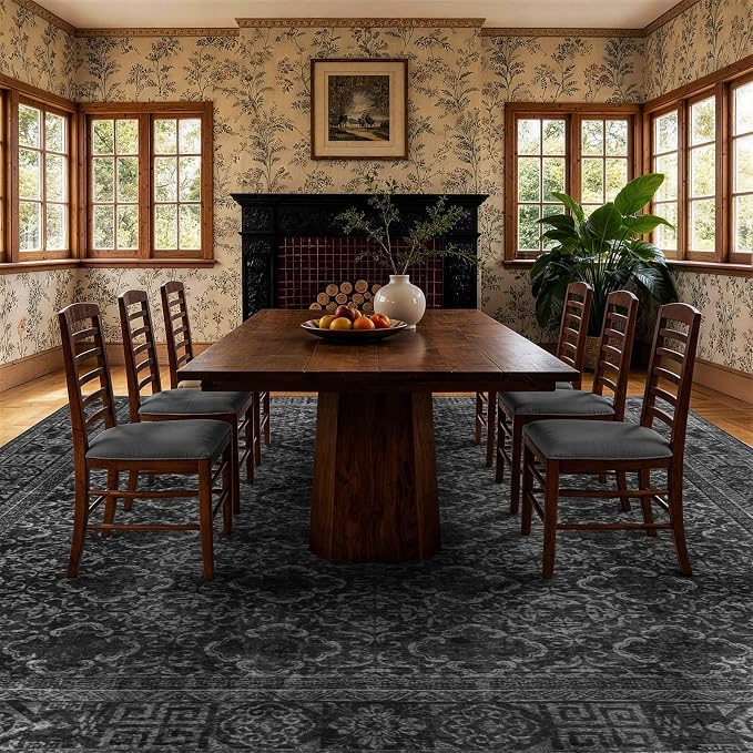 LIANLAM 8x10 Washable Area Rug, Vintage Boho Traditional Pattern, Non-Slip - Image 3