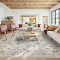 Rugxara 10x14 Rugs for Living Room & Bedroom, Floral Washable Rug, Boho Area Rug by Rugxara