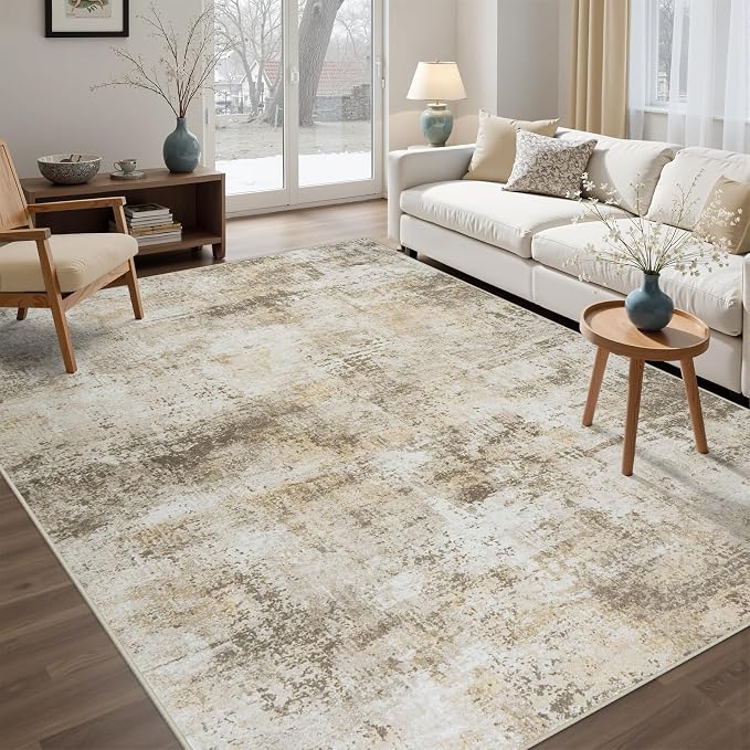 Washable Rug 6x9 Area Rugs: Soft Large Living Room Rug by Tosuoka
