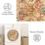 Lahome Moroccan Trellis Washable Round Rugs, Non-Slip Soft Round Rug 4ft - Image 4