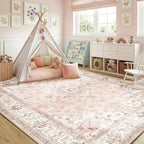 CAPALOCA Machine Washable Rugs Nursery Rug 4x6 Cute Girl Non Slip Low Pile - Image 2