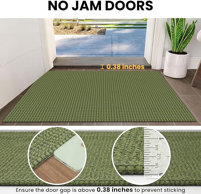 IOHOUZE Washable Area Rug 3x5 Non Slip Rubber Backed Woven Rugs - Image 3