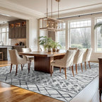 KUTA Washable Rugs 9x12 Grey, Moroccan Boho Large Area Rug Non-Slip, Ultra Soft - Image 3