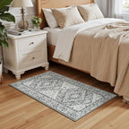Lessymo 2 x 4 Entryway Rug, Machine Washable Area Rugs Boho Faux Wool Low Pile - Image 3