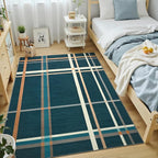 Terrug Plaid Area Rug for Bedroom, Soft Low Pile Stain Resistance Abstract by TerrugHomeDecor