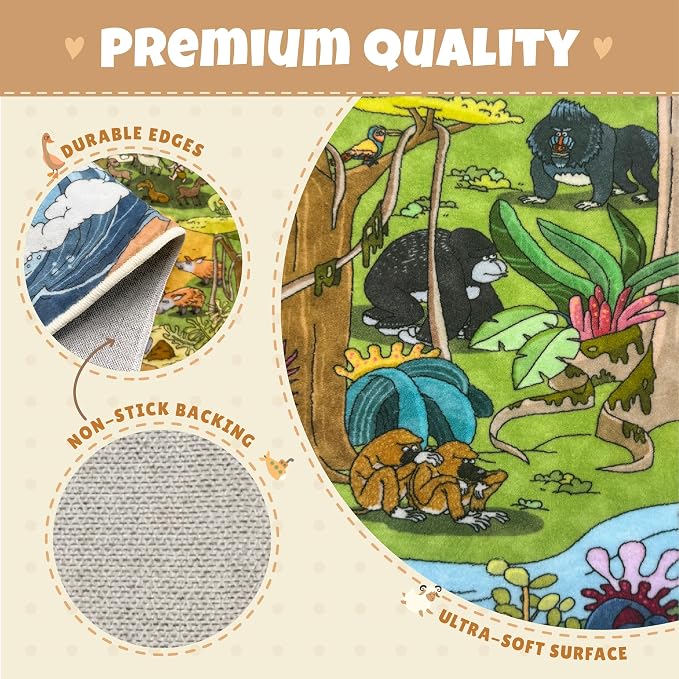Desert Adventure Kids Rug 5x7 – Safari Animal Map Carpet - Image 6