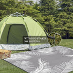 Pauwer Outdoor Rug, Leaf Grey, Reversible, Waterproof, Polypropylene, - Image 8