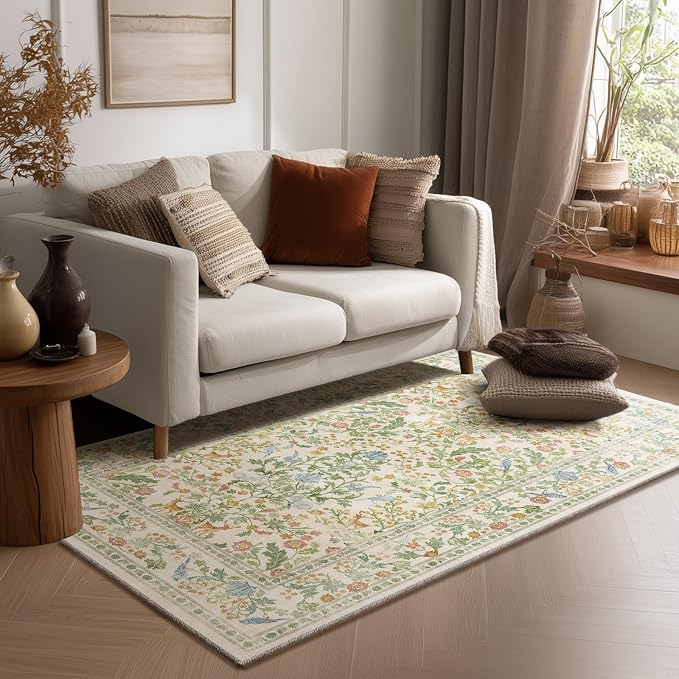4x6 Washable Area Rugs for Entryway: Small Living Room Rug Stain Resistant Non by palohom