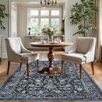 KILOCOCO Area Rug 4x6 Entryway Rug Washable Printed Vintage Floral Rubber - Image 6