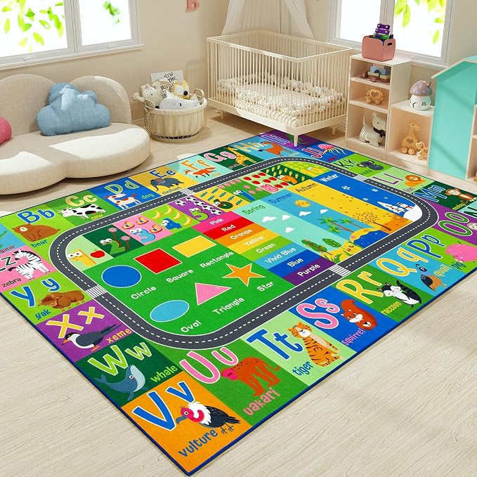 HOMORE Kids Rug, 7x10 ABC Rugs for Playroom Educational Rug for Childerns - Image 5