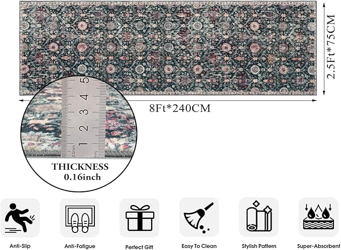 Lahome Moroccan Hallway Rug, Ultra-Thin Oriental Carpet - Image 2