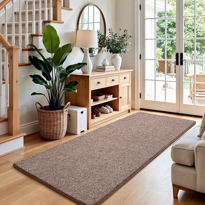 Keeko Soft 2x6 Runner Rug Brown, Bedside Rugs - Image 2