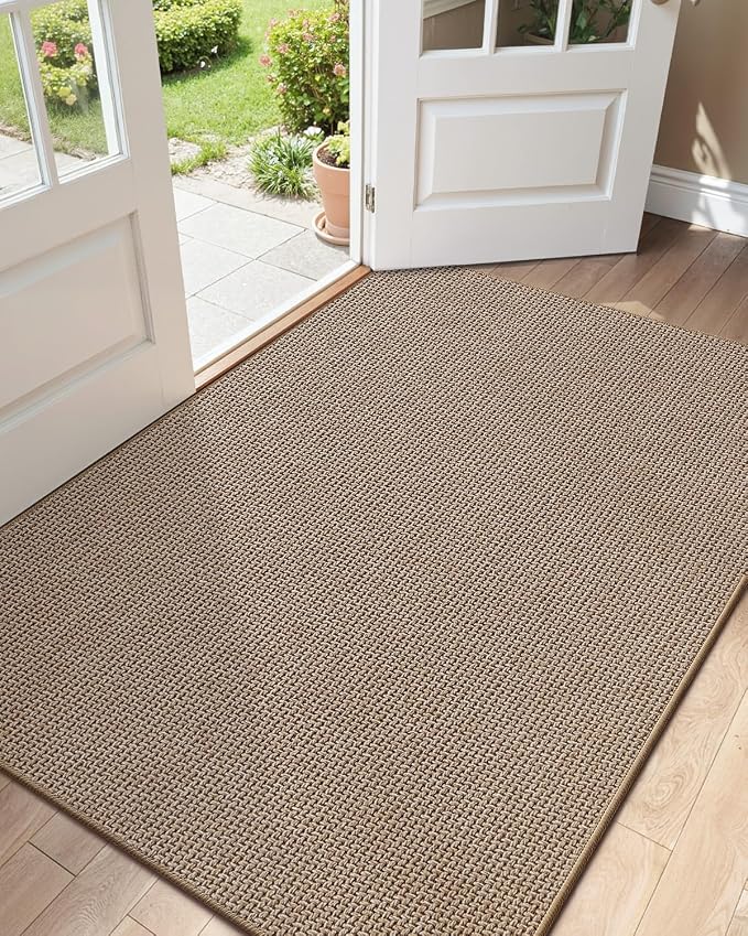 Color&Geometry Ultra Thin Indoor Door Mat 32"x48", Non Slip Rubber Backed Dirt by COLORG