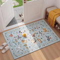 Unirea 2x3 Small Light Blue Grey Washable Cat Area Rug, Door Mat Indoor by UNIREA
