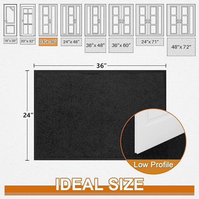 Mibao Front Door Mat Indoor Entrance, Dirt Trapper Welcome Mat - Image 3