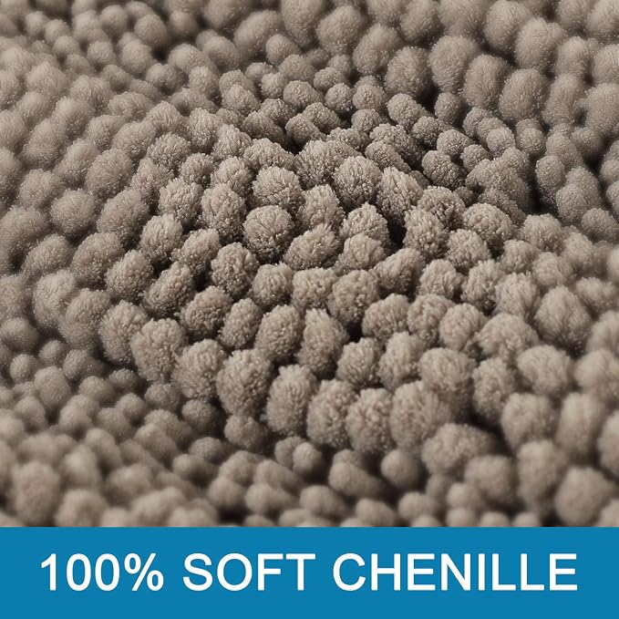 H.VERSAILTEX Bath Rugs for Bathroom Non Slip Bath Mats Extra Thick Chenille - Image 3
