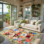 Green Living Room Rugs, Area Rugs 5x7 by WelcometoBabovid