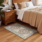 Lessymo 2 x 4 Entryway Rug, Machine Washable Area Rugs Boho Faux Wool Low Pile - Image 3