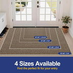 Dirt Trapping Door Mat 24x36, Taupe Faux Jute Entryway Rug | Low-Profile - Image 6