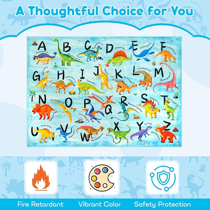 4x6 ABC Classroom Rug for Kids Playroom, Alphabet Rug - Image 5