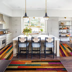 Sofort Kitchen Rugs Sets of 3, Colorful Wooden Abstract Kitchen Mats - Image 3