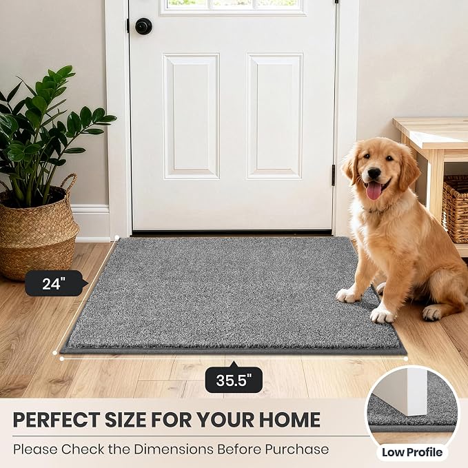 PURRUGS Dirt Trapping Door Mat 24" x 35.5", Non-Slip Machine Washable Entryway - Image 8