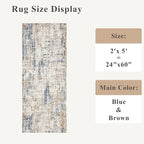 2x5 Non-Slip Washable Runner Rug – Modern Neutral Abstract Small Rug - Image 2