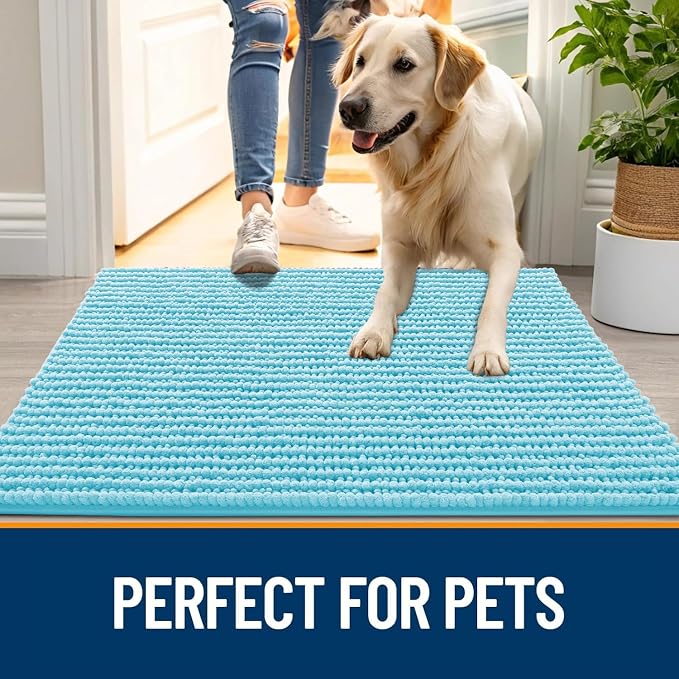 OLANLY Dog Door Mat for Muddy Paws 30x20, Ultra Absorbent Chenille Mud Doormat - Image 6