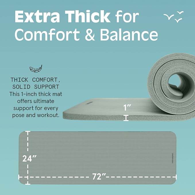 Retrospec Solana Yoga Mat 1" Thick w/Nylon Strap - Image 3