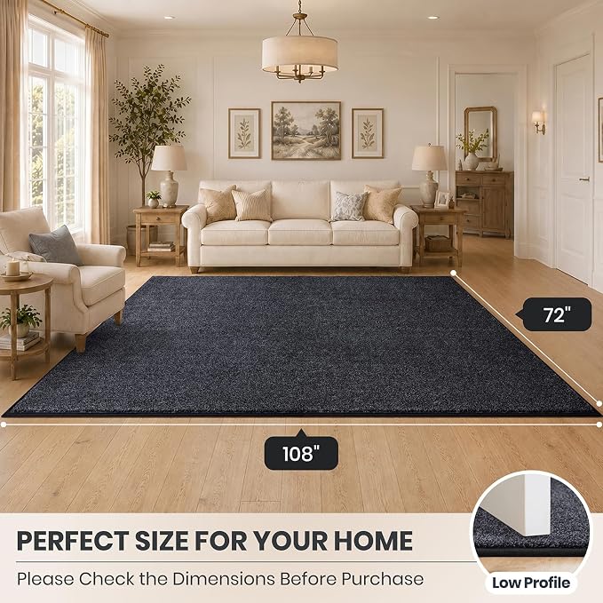 PURRUGS Easy Care Area Rug 6ft x 9ft, Non-Slip Washable Entryway Rug, Stain - Image 8