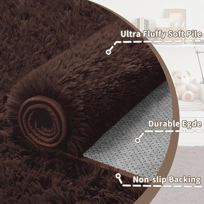 6x9 Area Rug for Living Room: Ultra Soft Fluffy Rug Modern Large Thicked Shag - Image 7