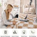 Ophanie Checkered Beige & White Rug - Image 6
