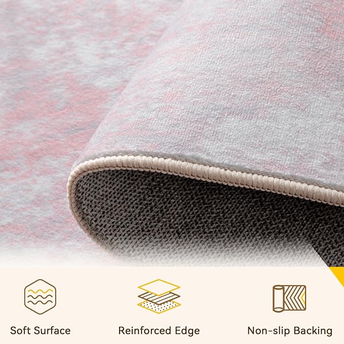 RELEANY Washable Area Rugs 2'x10' Non-Slip Modern Abstract Soft - Image 4