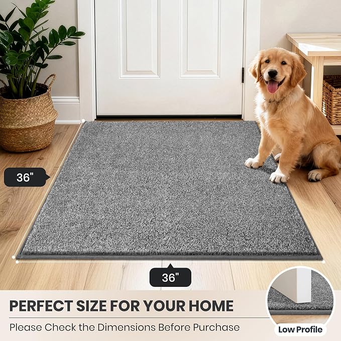 PURRUGS Dirt Trapping Door Mat 36" x 36", Non-Slip Machine Washable Entryway Rug - Image 8
